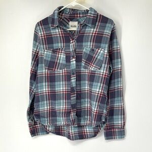 Mudd vintage Plaid button down flannel Shirt women’s large Y2K